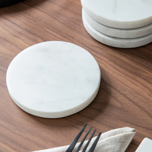 Coasters Round Marble Set of 4