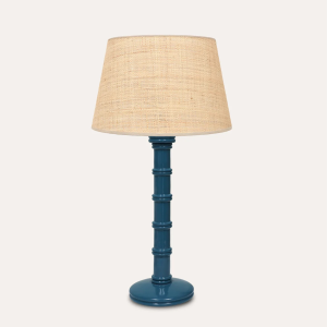 Gloss Painted Wooden Column Table Lamp