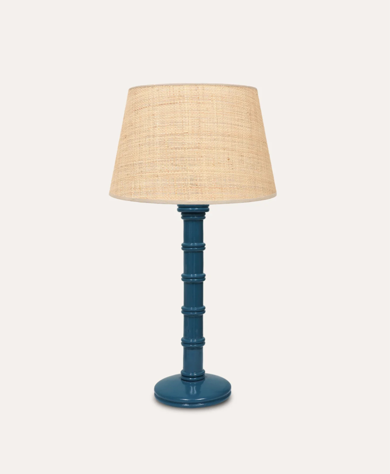 Gloss Painted Wooden Column Table Lamp