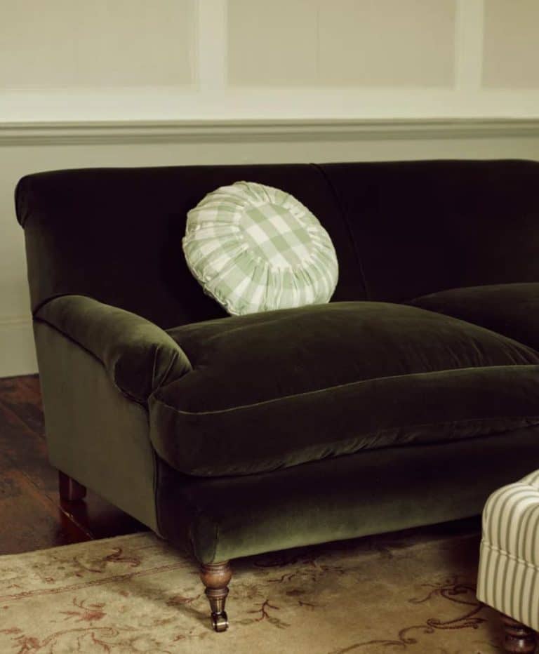 Remy Sofa, Two Seater, Dark Olive Velvet