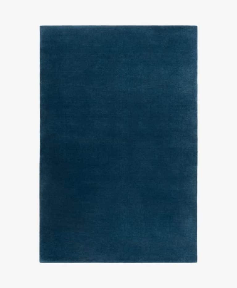 Grand Deep Blue Plush Wool Rug