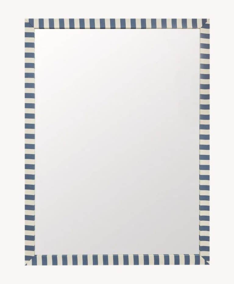 Tangier Denim Stripe Fabric Mirror