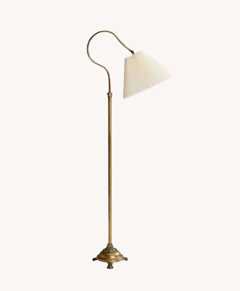 Swedish Designer, Floor Lamp, Brass, Paper, Sweden, 1930s
