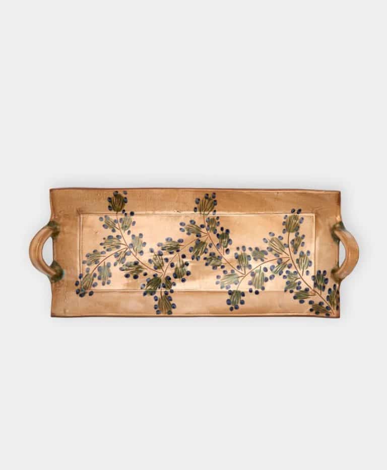 Leaves Hand-Painted Ceramic Tray