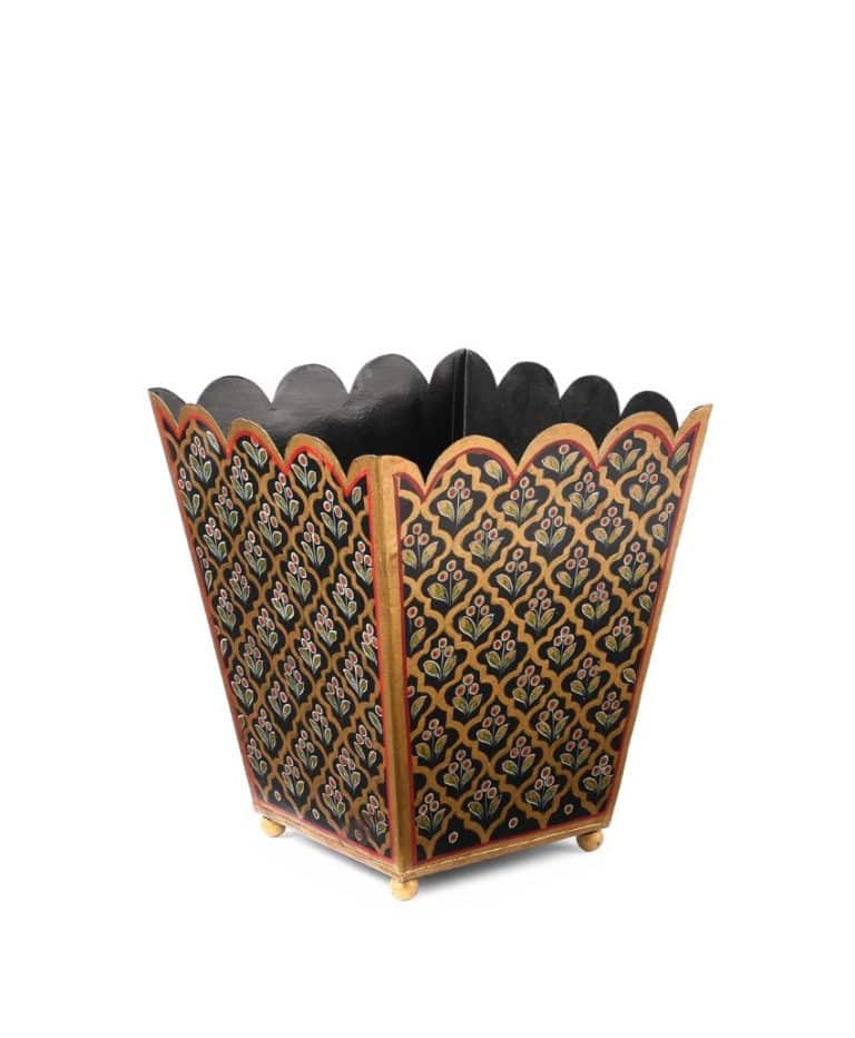 Painted Toleware Waste Paper Bin / Planter