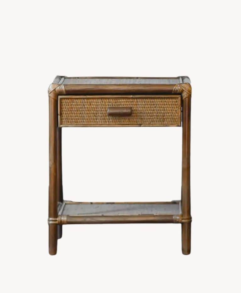 Pair of Bamboo and Wicker Bedside Tables by Edizioni Molto