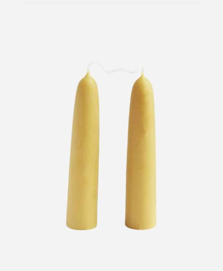 Pair of Giant Stumpy Beeswax Candles