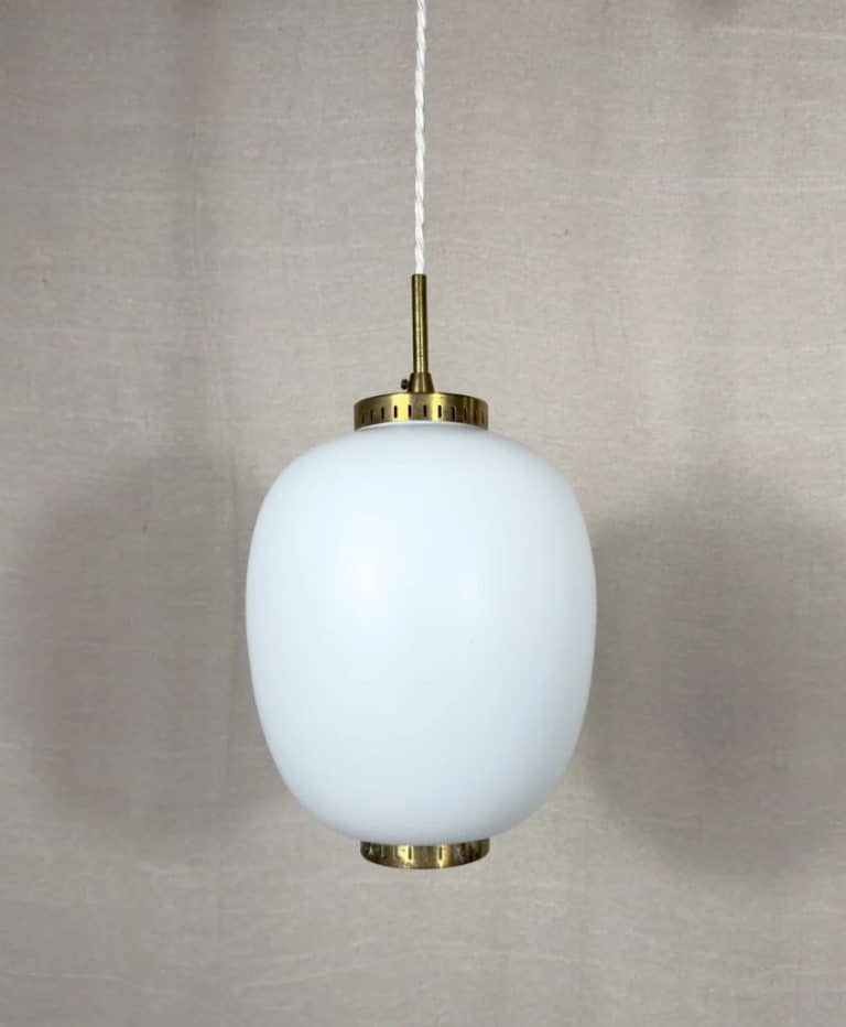 Bent Karbly Opal Glass Pendant Lights
