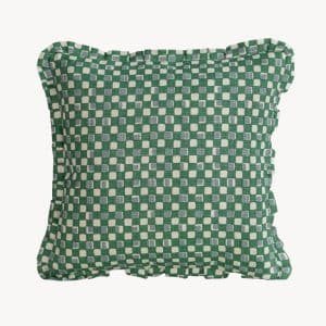 Faye Pea Green Cushion Cover - Ruffles