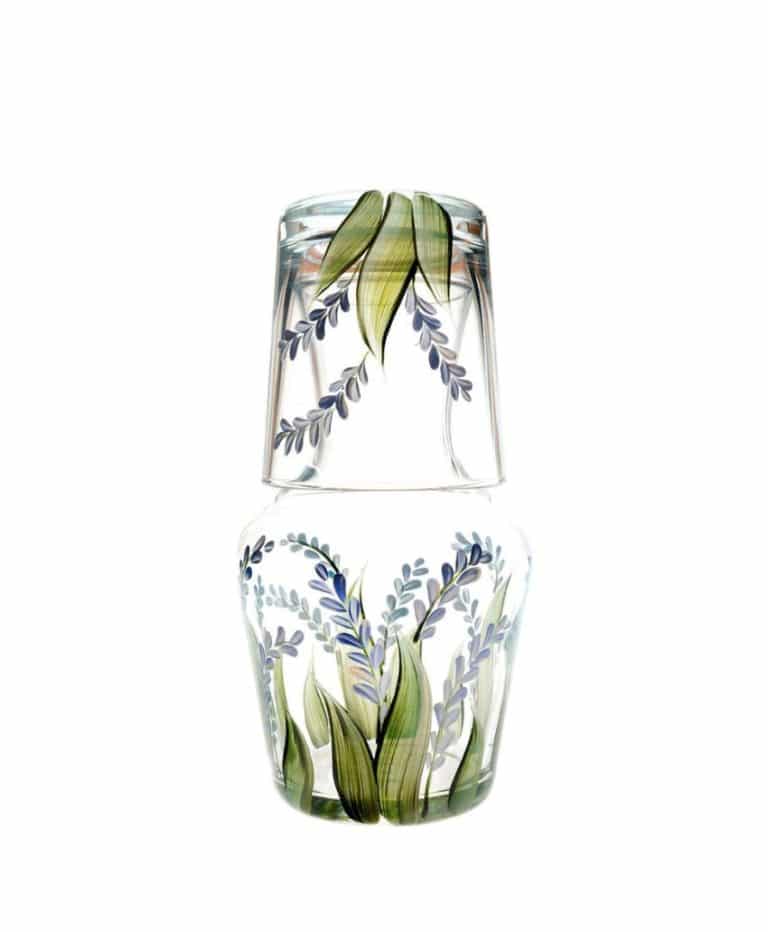 Sky Blue Lavender Carafe And Tumbler