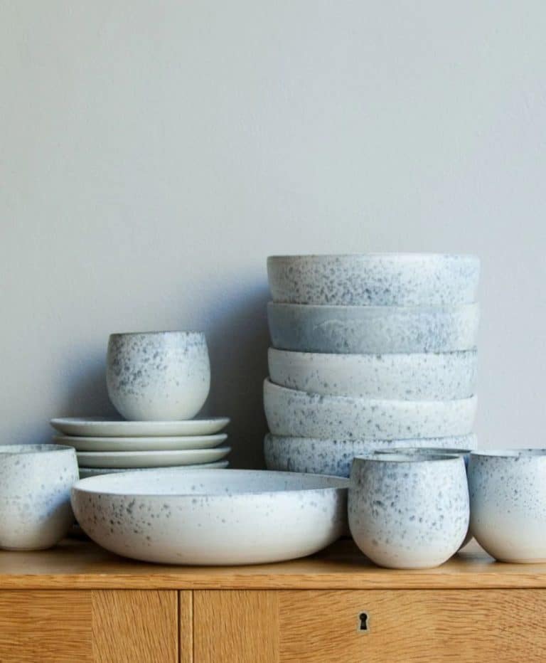 Small Flat Glazed Plate – Stone Blue