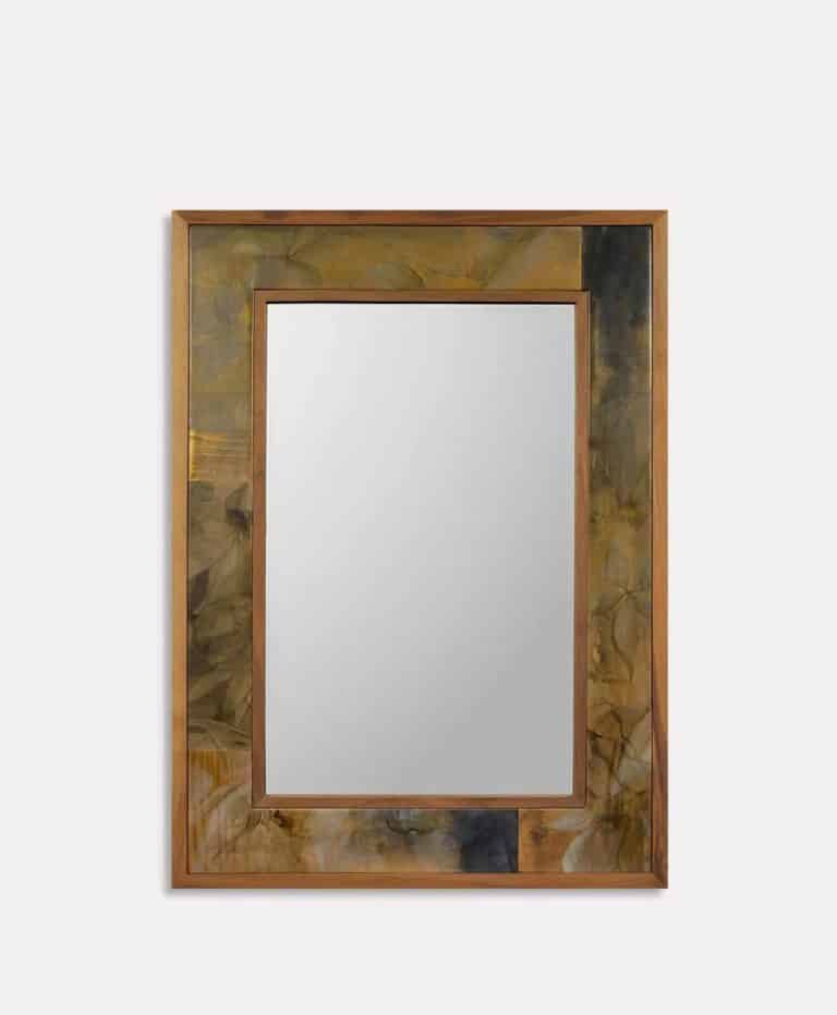 Grandeur Leather Marquetry Mirror – By Marrikur Studio