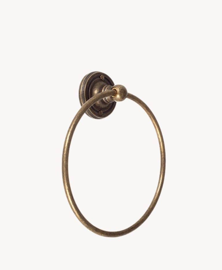Bletchley Towel Ring in Lacquered Antiqued Brass