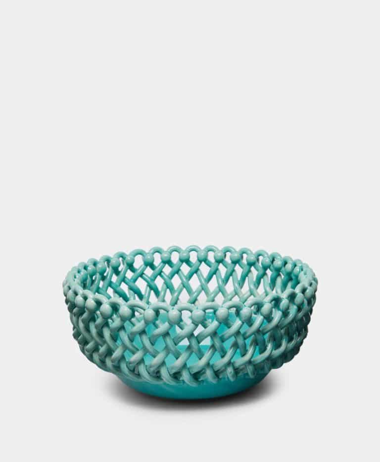Hand-Glazed Ceramic Braided Serving Bowl