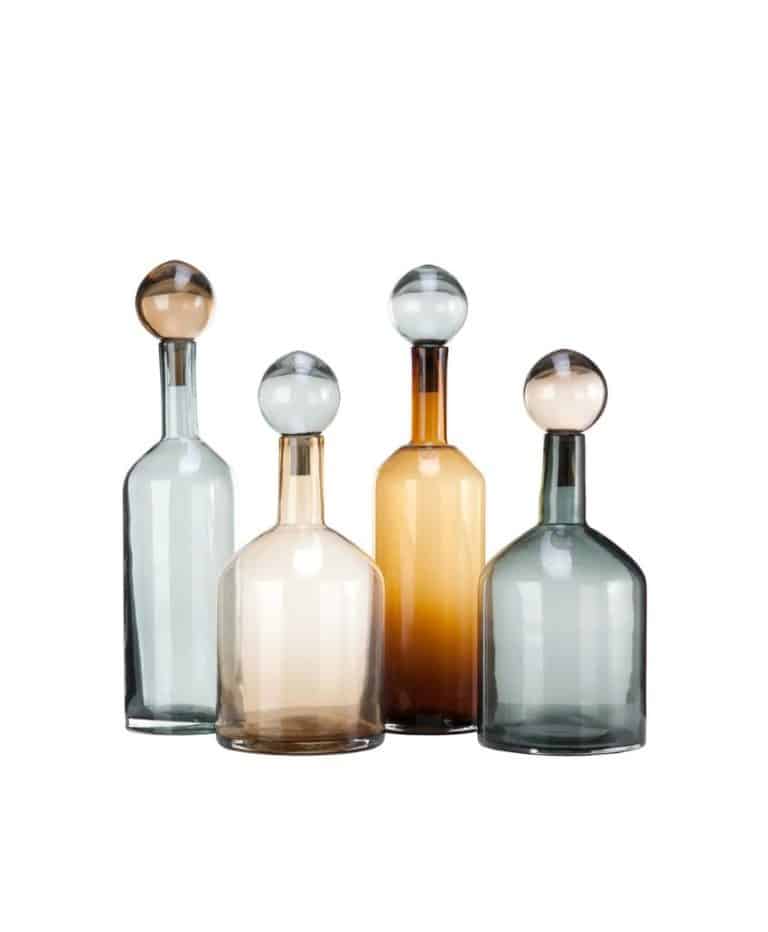 Pols Potten Bubbles and Bottles Chic Mix in Coloured Glass – Set of 4