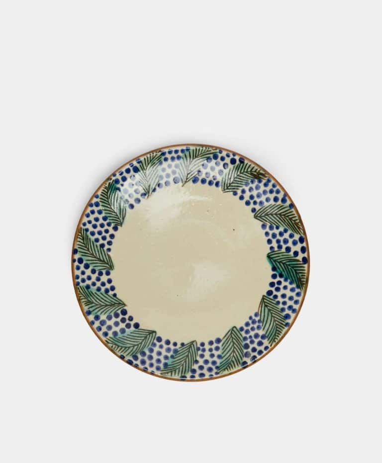 Leaves Hand-Painted Ceramic Dinner Plates – 10in/26cm (Set of 4)