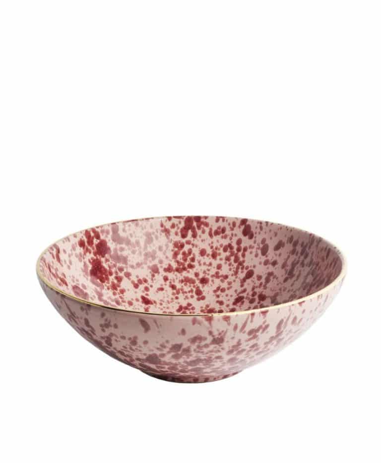 Red Pois Ceramic Serving Bowl
