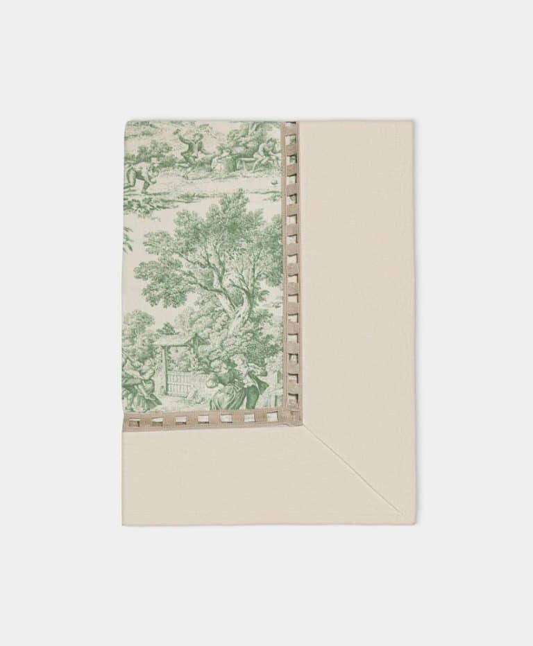 Riviera Toile de Jouy Linen Square Tablecloth (86.5in/2.2m)