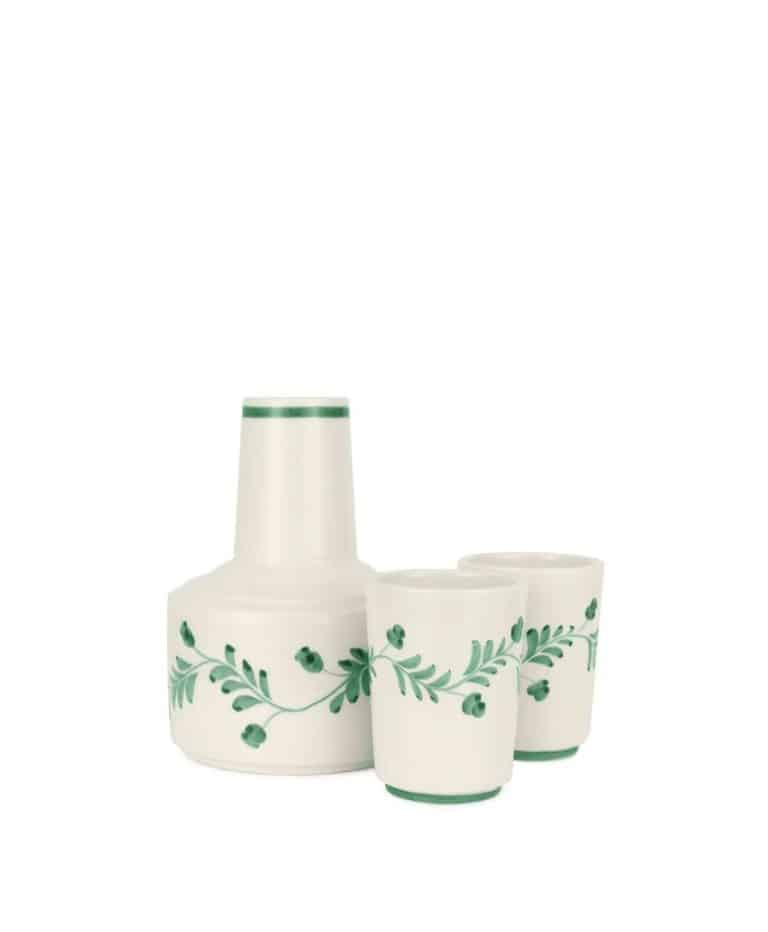 Iris Ceramic Carafe & Pair of Tumblers