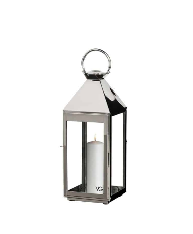 Stainless Steel Lantern with Pyramid Top