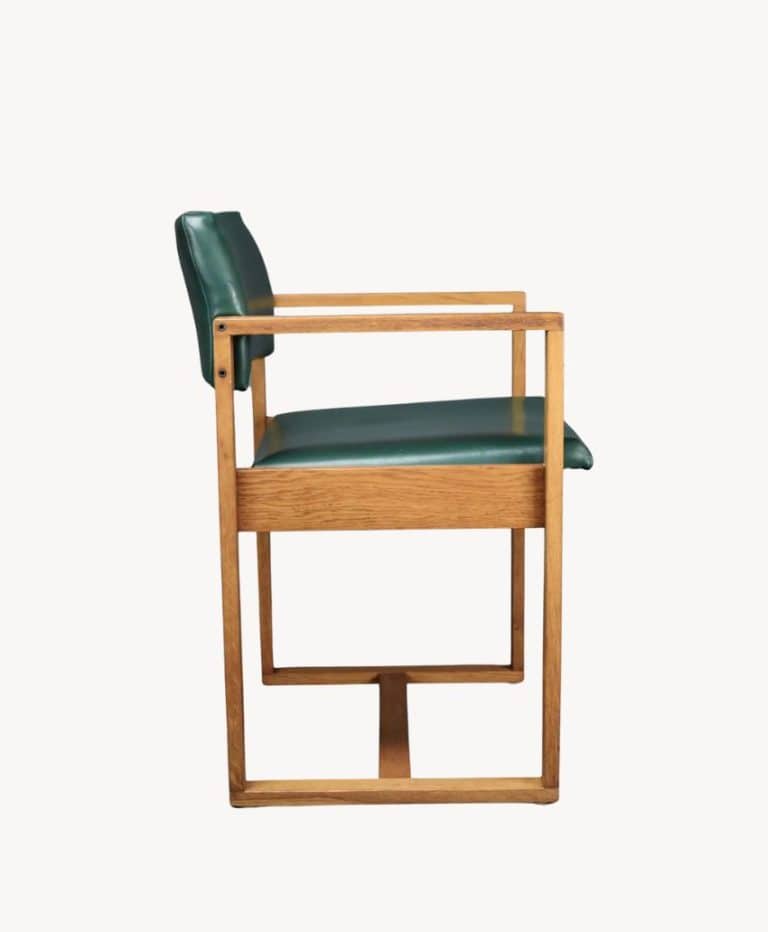 Bottle Green Mid-Century Modern Arm Office Chair