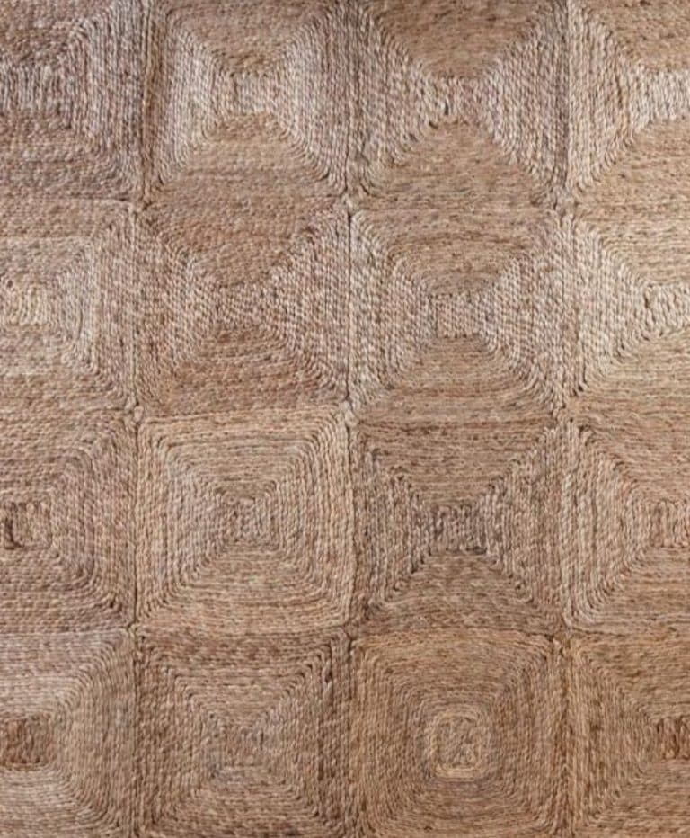 Chequered Natural Jute Rug