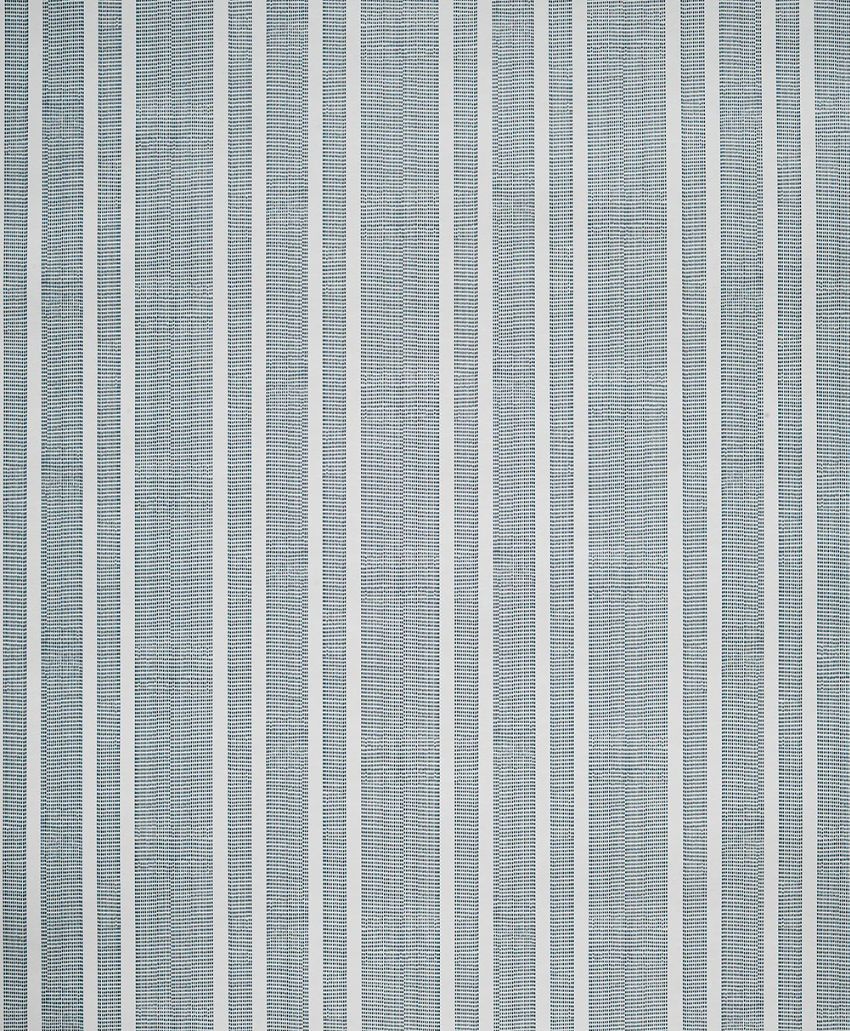 A close-up view of a pattern with vertical white stripes evenly spaced over a grid-like blue and gray background. The overall effect is geometric and symmetrical.