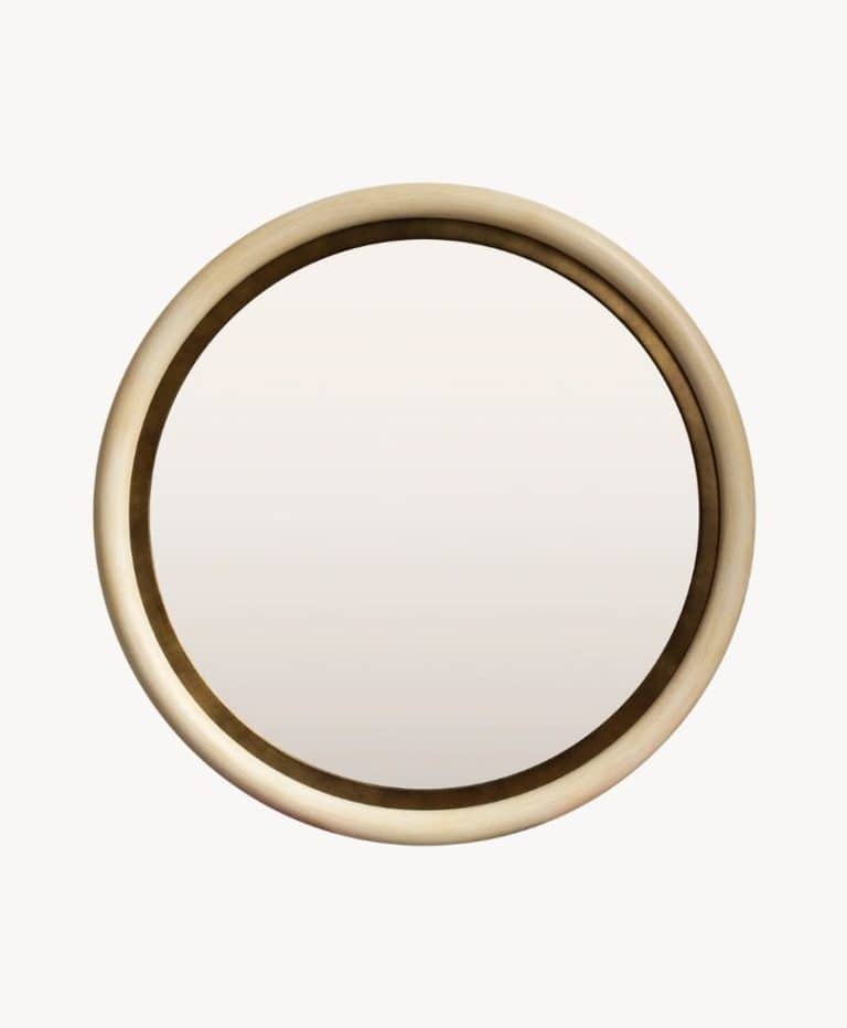 Aged Ivory Round Mirror