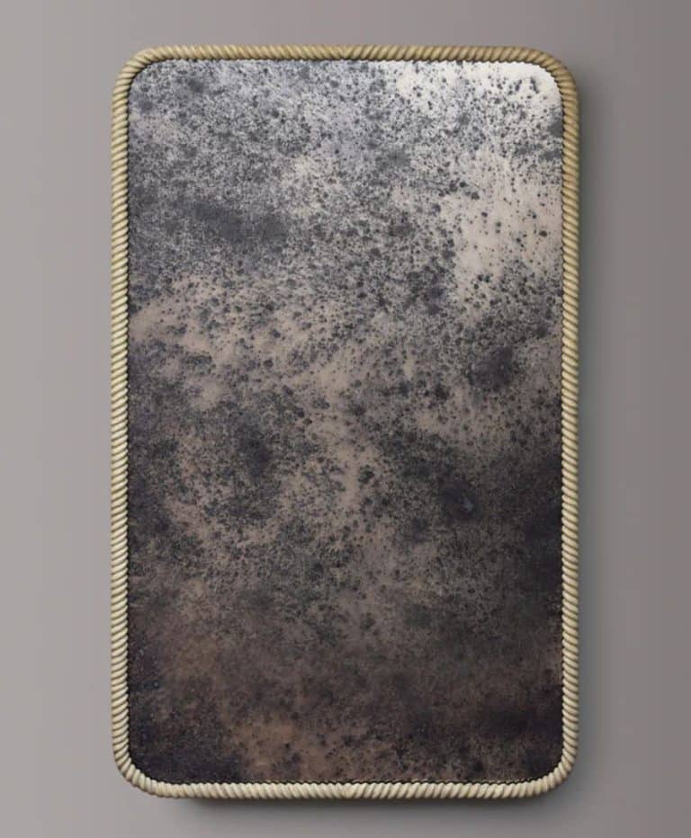 Aged Off White Lacquer Rope Frame
