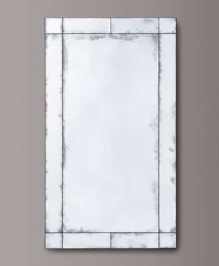 Modi Tall Bevelled Panelled Frameless Antiqued Mirror