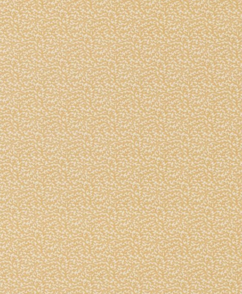 A seamless pattern featuring small, delicate white leaf-like shapes arranged in a swirling design on a light beige background. The pattern repeats evenly, creating a soft and subtle textured appearance.
