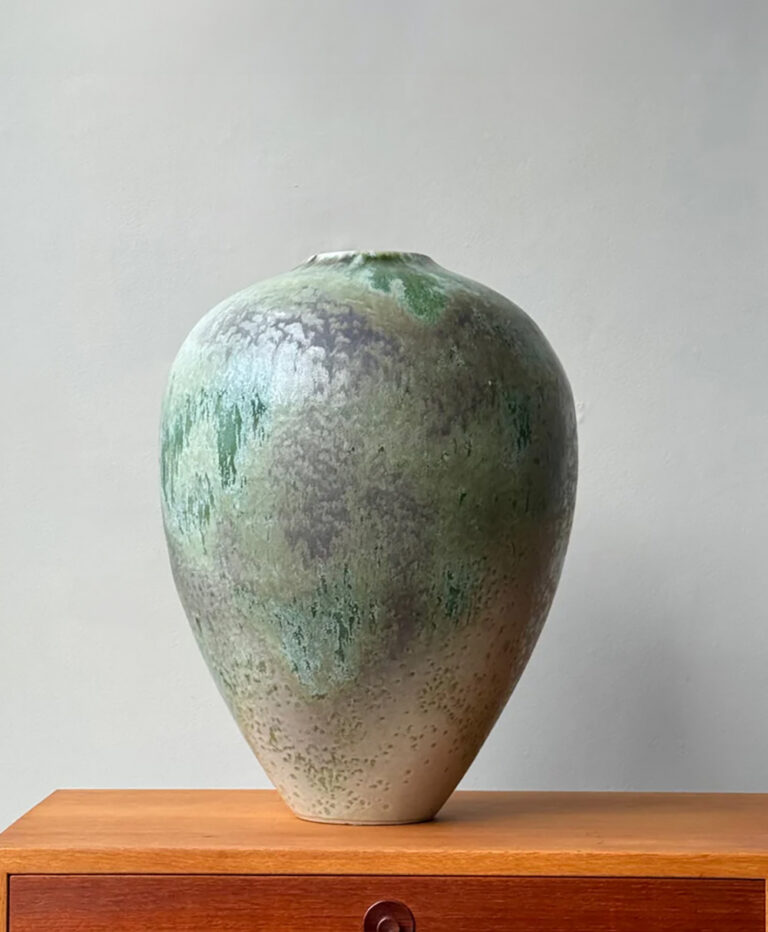 Large Baluster Vase Green Glaze