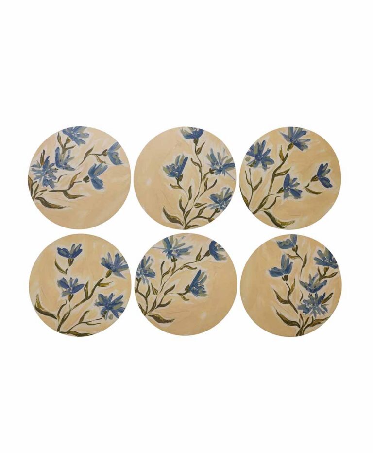 Rachel Bottomley Cornflower Cork Backed Round Placemats