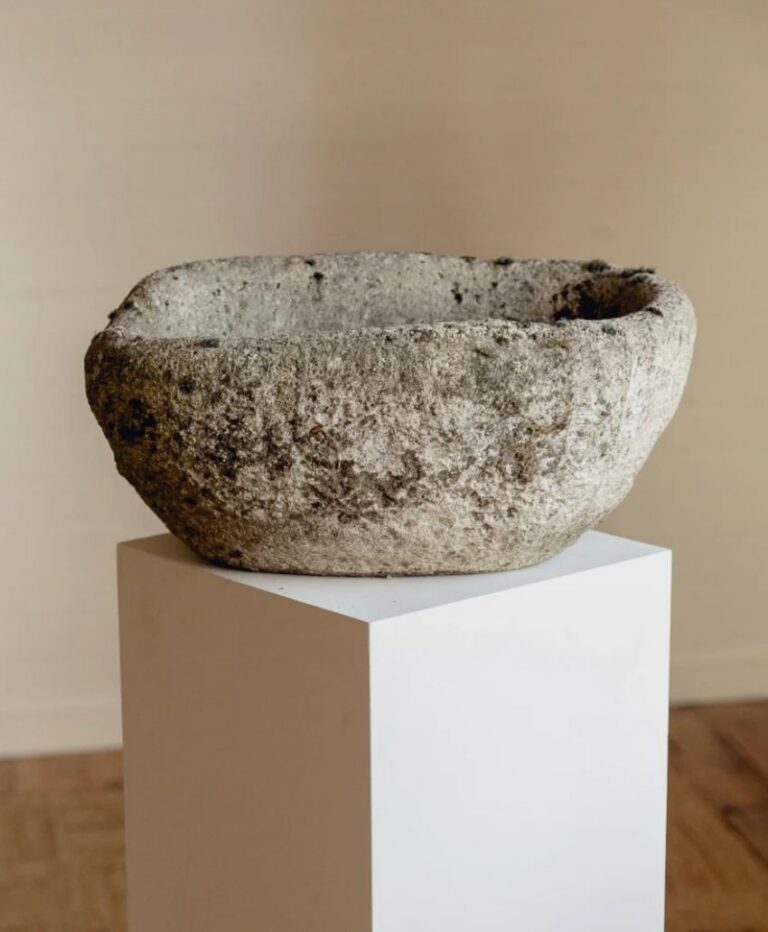 Pair of Brutalist Stone Planters