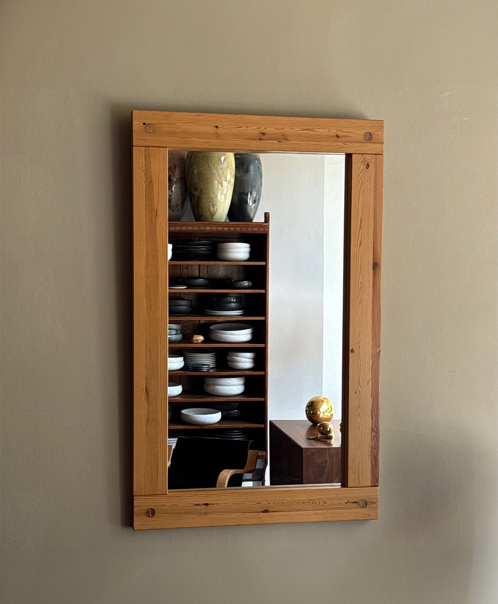 Sigmar-Rectangular Pine Mirror Sweden, 1960s