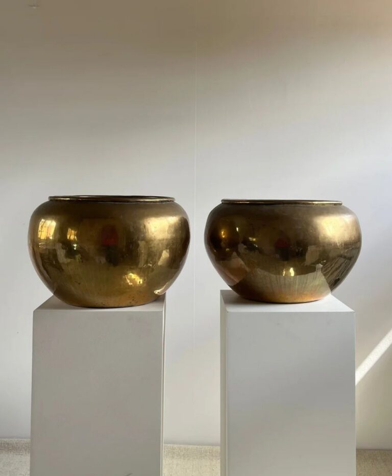 Pair of Early 20th Century Brass Jardinières