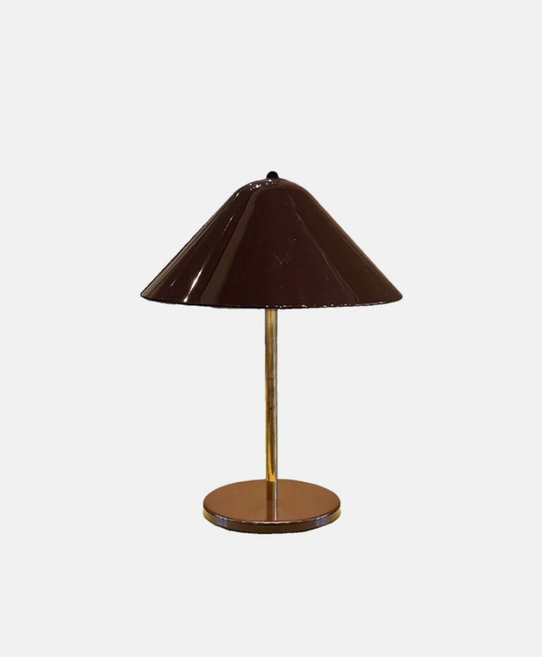 Vintage Goffredo Reggiani Brown Metal / Brass Table Lamp