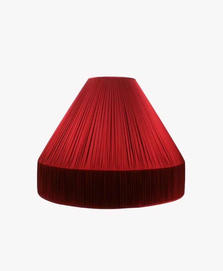 Large pleat gathered ceiling lampshade with gallery
