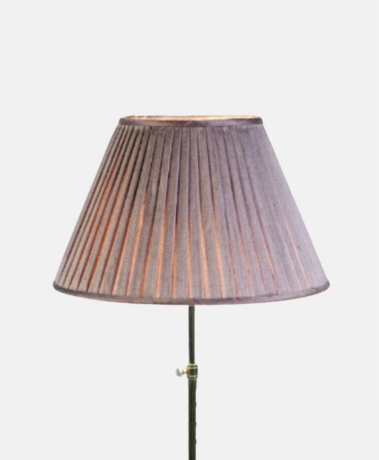 Lilac knife pleated silk lampshade