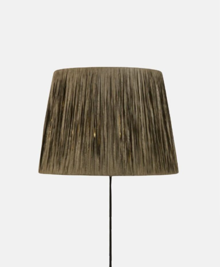 Natural raffia wrapped lampshade