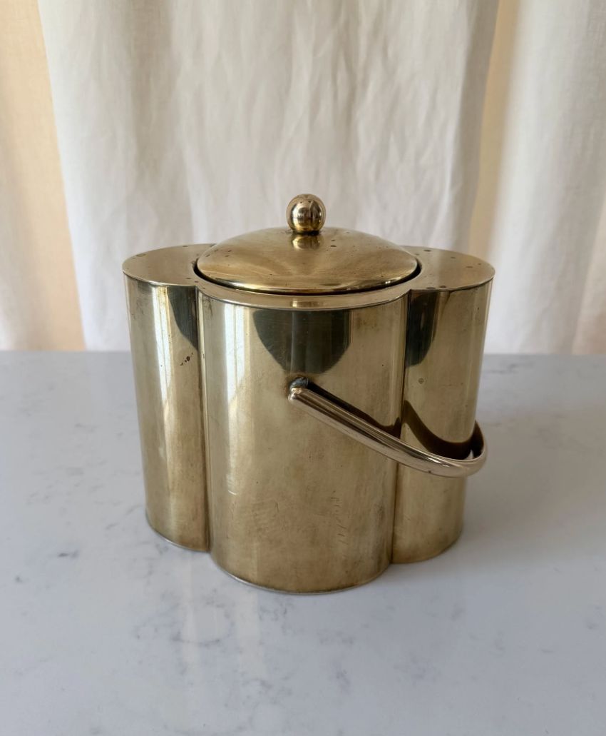 Fern & Green-Italian Art Deco Brass Ice Bucket