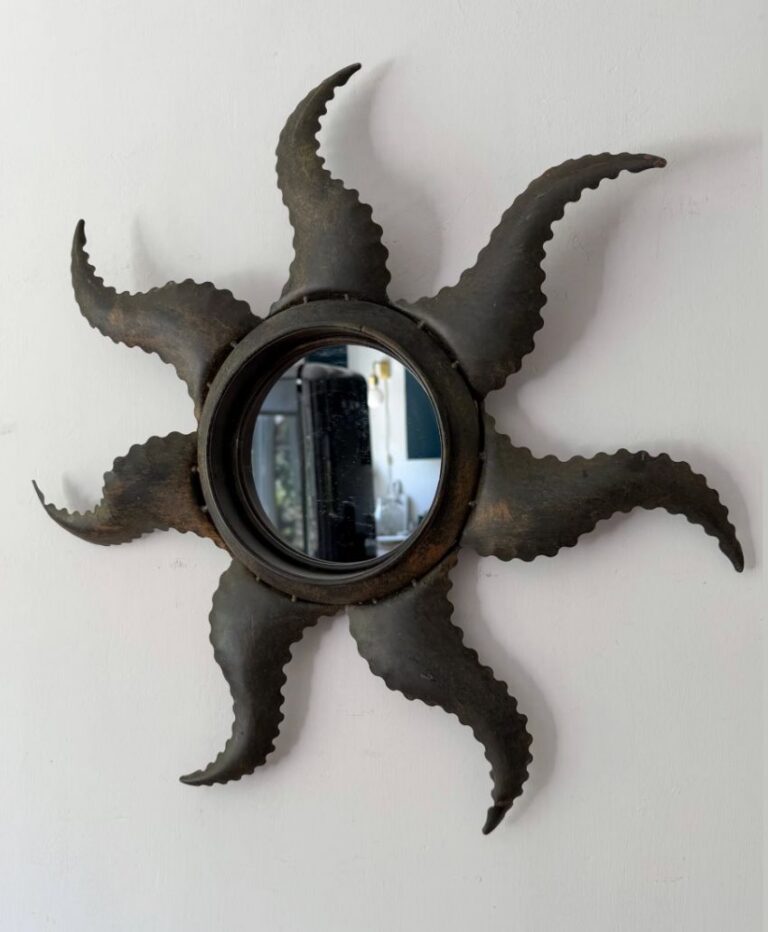 Spanish Mid Century Sunburst Wall Mirror