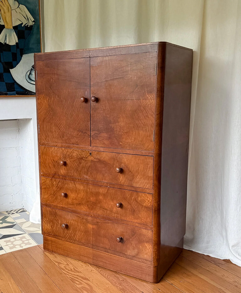 Art Deco Burr Walnut Cabinet / Tallboy Circa 1930s