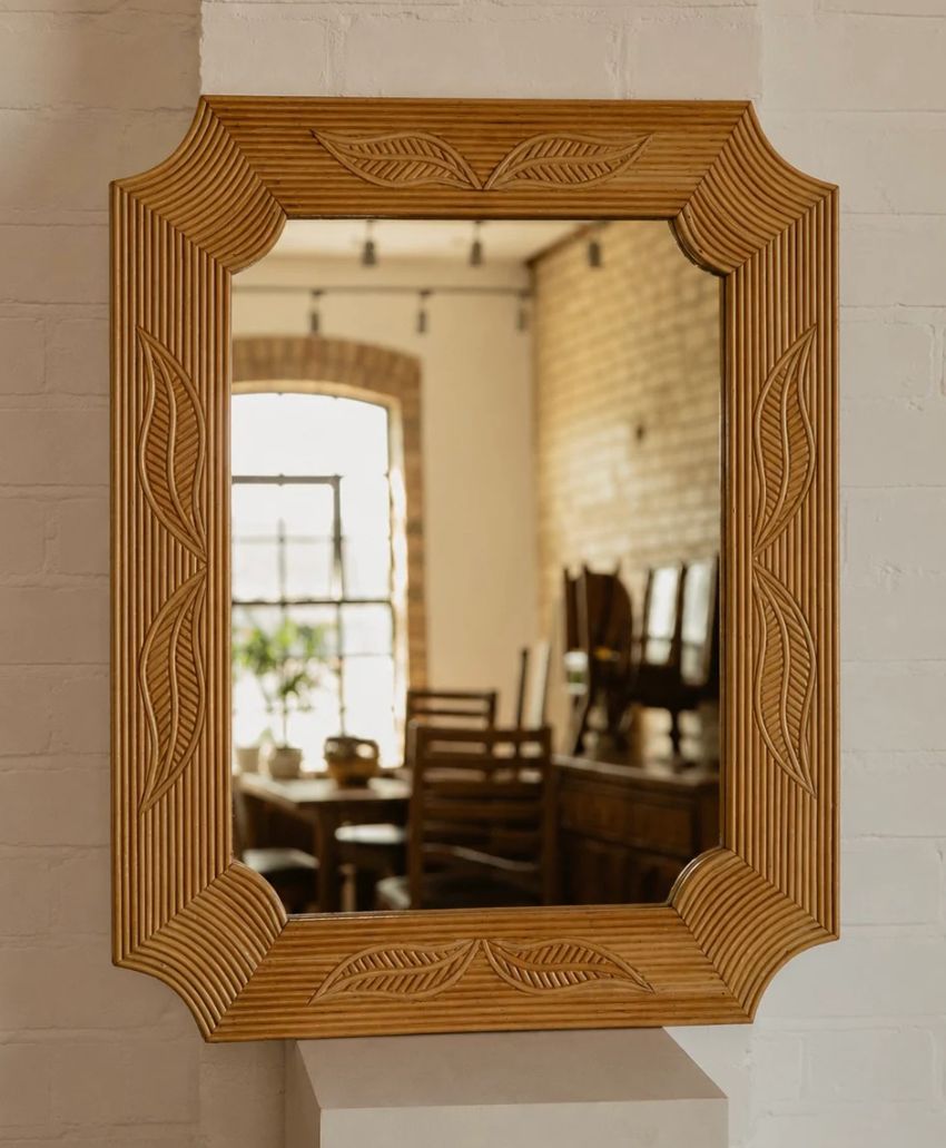 Passé The Store-French 1970s Pencil Reed Mirror