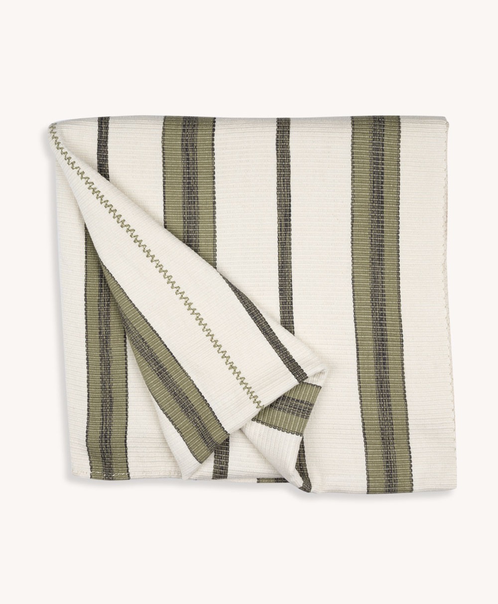 Routes-Stripe Pantelhó Handwoven Throw-Sage