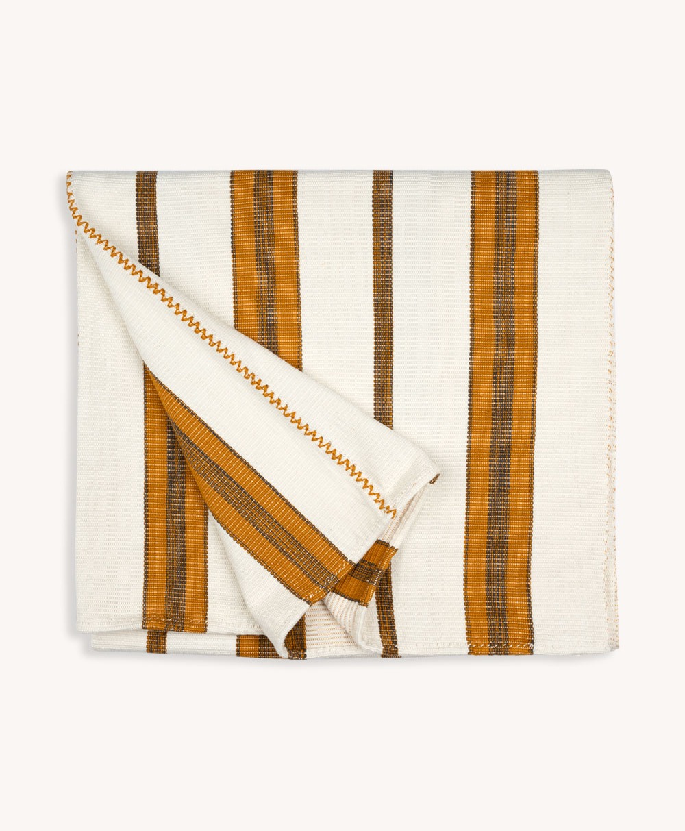 Routes-Stripe-Pantelhó-Handwoven-Throw-Yellow