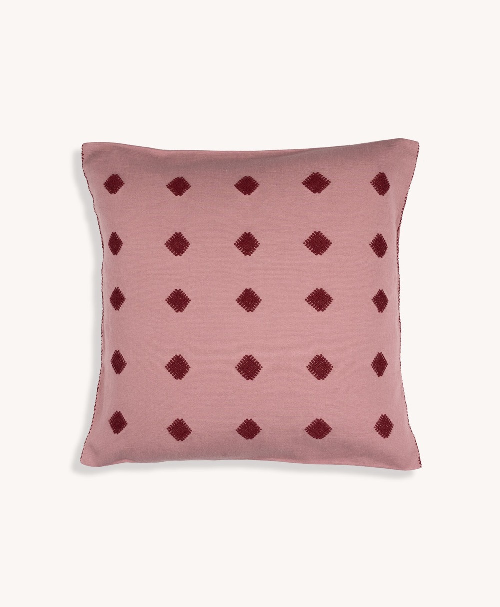 Routes-The-Path-Of-The-Sun-Handwoven-Cushion-Pink