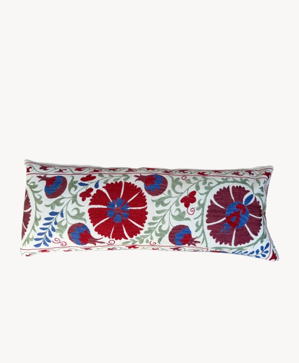 Chloe Jonason Red Blue Jumbo Suzani Cushion UK - Scheme