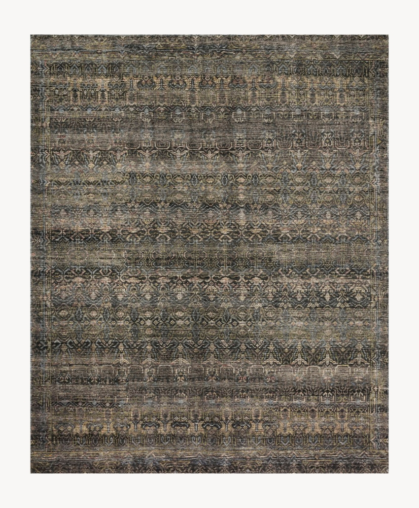 16Ten Rugs Arnold Rug in Black and Grey, UK, Scheme Interior, a contemporary rug with a graphic patterned design.