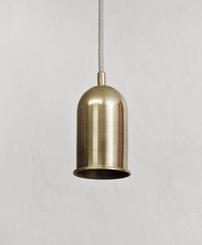 Fosbery Studio Orphir Pendant in Brass, UK, Scheme Interior, a decorative pendant light with a brass finish.